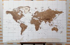Obraz na korku nádherná vintage mapa světa s bílým pozadím