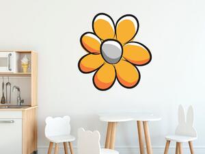 Nálepka na zeď pro děti Hezký oranžový kvítek Velikost: 20 x 20 cm