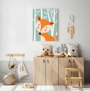Dětský obraz - Liška v lese 50 x 40 cm