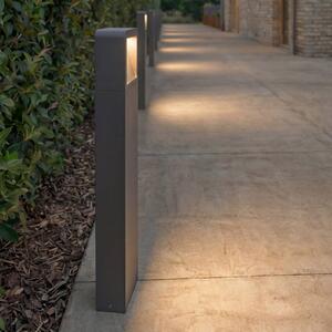 Lucande LED osvětlení cesty Leya, 65 cm, antracit, kov, IP54, Černá, Hliník, Moderní