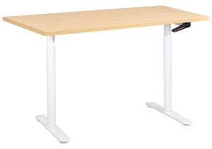Manuálně výškově nastavitelný pracovní stůl DESTINAS Světle hnědá/Bílá 120 cm 72 cm