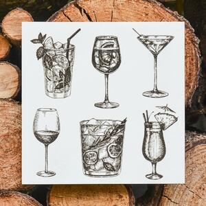 DUBLEZ | Dřevěný obraz do baru - Letní drinky
