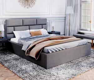 Luxusní postel PASADENA 90x200 s kovovým roštem GRAFIT
