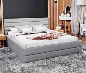 Luxusní postel TOPAZ trinity 140x200 s kovovým roštem ŠEDÁ