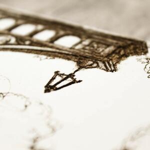 DUBLEZ | 3D Dřevěný gravírovaný obraz na stěnu - Kreslený páv