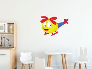 Nálepka na zeď pro děti Žlutý vrtulník Velikost: 20 x 20 cm