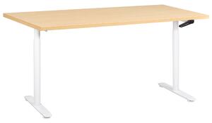 Manuálně výškově nastavitelný pracovní stůl DESTINAS Světle hnědá/Bílá 160 cm 72 cm