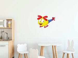 Nálepka na zeď pro děti Žlutý vrtulník Velikost: 20 x 20 cm