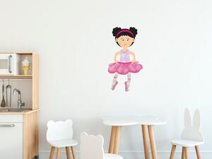 Nálepka na zeď pro děti Veselá balerína Velikost: 20 x 20 cm