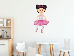 Nálepka na zeď pro děti Veselá balerína Velikost: 20 x 20 cm