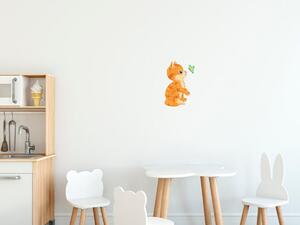 Nálepka na zeď pro děti Červené kotě Velikost: 20 x 20 cm