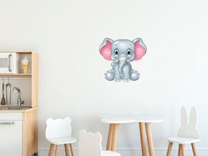 Nálepka na zeď pro děti Pěkný sloník Velikost: 10 x 10 cm