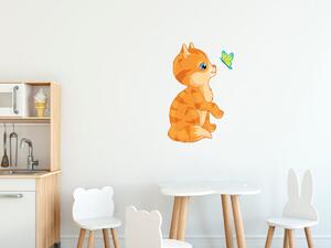 Nálepka na zeď pro děti Červené kotě Velikost: 20 x 20 cm