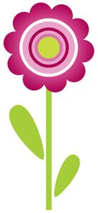 Gario Nálepka na zeď pro děti Tmavorůžová květina Velikost: 10 x 10 cm