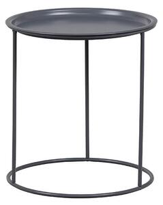 MUZZA Odkládací stolek ivar s odnímatelným tácem ø 40 cm šedý