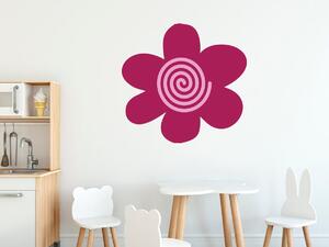 Nálepka na zeď pro děti Velká tmavorůžová květina Velikost: 20 x 20 cm