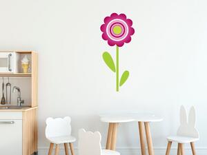 Nálepka na zeď pro děti Tmavorůžová květina Velikost: 20 x 20 cm