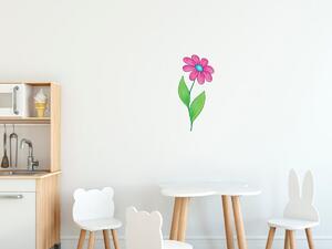 Nálepka na zeď pro děti Růžový květ s modrým očkem Velikost: 20 x 20 cm