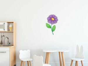 Nálepka na zeď pro děti Tmavě fialový kvítek Velikost: 20 x 20 cm