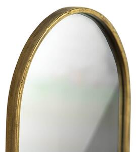 MUZZA Oválné zrcadlo s poličkou ekilakool 83 x 36 cm antická mosaz