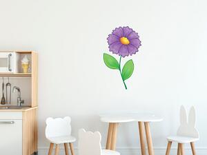 Nálepka na zeď pro děti Tmavě fialový kvítek Velikost: 20 x 20 cm