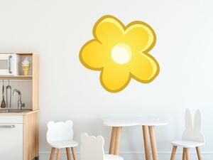 Nálepka na zeď pro děti Žlutý kvítek Velikost: 20 x 20 cm