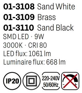 Černé nástěnné LED světlo Redo WAVE 01-3110 / 60 cm