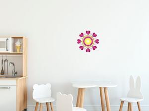 Nálepka na zeď pro děti Srdíčkový kvítek Velikost: 20 x 20 cm