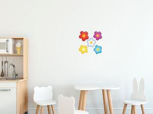 Nálepka na zeď pro děti Pěkné barevné kytičky Velikost: 20 x 20 cm