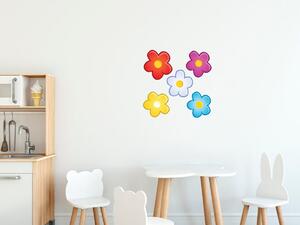 Nálepka na zeď pro děti Pěkné barevné kytičky Velikost: 20 x 20 cm
