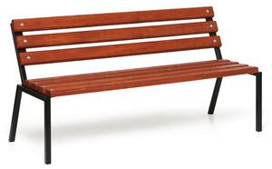 Venkovní lavička stohovatelná 1+1 ZDARMA, s opěradlem, 1500 mm, mahagon tmavý