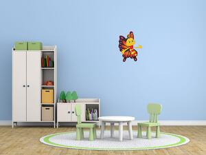 Nálepka na zeď pro děti Žluto-černý motýlek Velikost: 10 x 10 cm