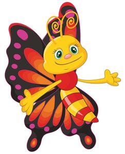 Gario Nálepka na zeď pro děti Žluto-černý motýlek Velikost: 10 x 10 cm