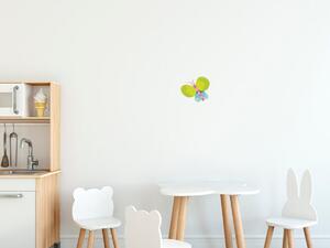 Nálepka na zeď pro děti Modro-limetkový motýlek Velikost: 10 x 10 cm