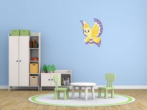 Nálepka na zeď pro děti Žluto-fialový motýlek Velikost: 20 x 20 cm