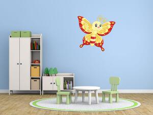 Nálepka na zeď pro děti Žluto-červený motýlek Velikost: 20 x 20 cm