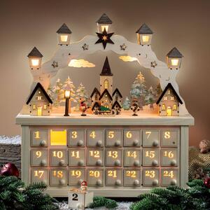 LED oblouk Vánoční vesnice s adventním kalendářem