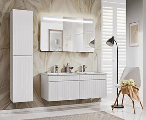 Koupelnová sestava ICONIC WHITE + 2x umyvadlo + zrcadlo, 120 cm