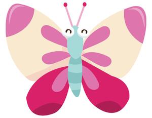 Gario Nálepka na zeď pro děti Růžovo-béžový motýlek Velikost: 10 x 10 cm