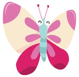 Nálepka na zeď pro děti Růžovo-béžový motýlek Velikost: 10 x 10 cm