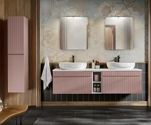 Koupelnová sestava ICONIC ROSE + 2x umyvadlo + zrcadlo, 180 cm