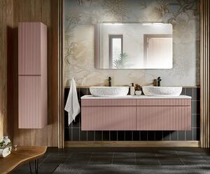 Koupelnová sestava ICONIC ROSE + 2x umyvadlo + zrcadlo, 160 cm