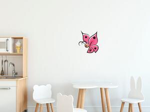 Nálepka na zeď pro děti Růžový motýlek Velikost: 20 x 20 cm