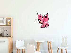 Nálepka na zeď pro děti Růžový motýlek Velikost: 20 x 20 cm
