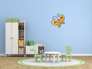 Nálepka na zeď pro děti Motýlek se žlutorůžový křídly Velikost: 20 x 20 cm