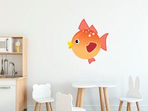Nálepka na zeď pro děti Červená rybička Velikost: 20 x 20 cm