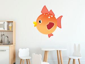 Nálepka na zeď pro děti Červená rybička Velikost: 20 x 20 cm