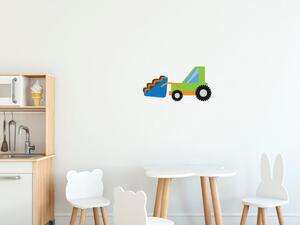 Nálepka na zeď pro děti Barevný buldozer Velikost: 10 x 10 cm