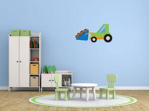 Nálepka na zeď pro děti Barevný buldozer Velikost: 10 x 10 cm