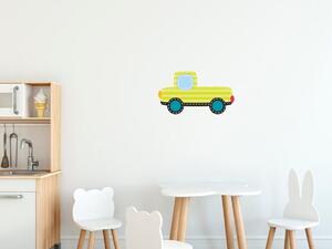 Nálepka na zeď pro děti Žluté autíčko Velikost: 20 x 20 cm